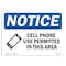 Signmission OSHA Sign, 3.5" Height, Cell Phone Use Permitted In This Area Sign, 5" X 3.5", Landscape OS-NS-D-35-L-15321 - alternate 1
